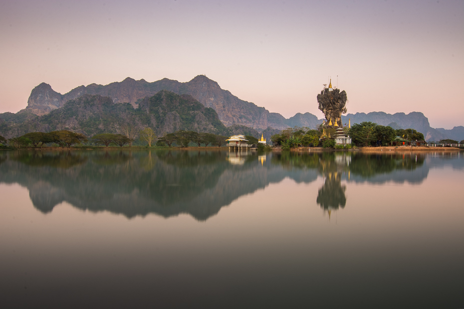  Pagoda Kyaut Latt Miejsca Nikon D7100 Sigma 10-20mm f/3.5 HSM 0 Myanmar odbicie Natura niebo woda Góra ranek jezioro zbiornik rzeka spokojna
