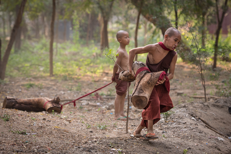  Mnisi Ludzie Nikon D7100 AF-S Nikkor 70-200mm f/2.8G 0 Myanmar ludzie ssak kręgowiec drzewo roślina obszar wiejski gleba trawa zabawa dżungla