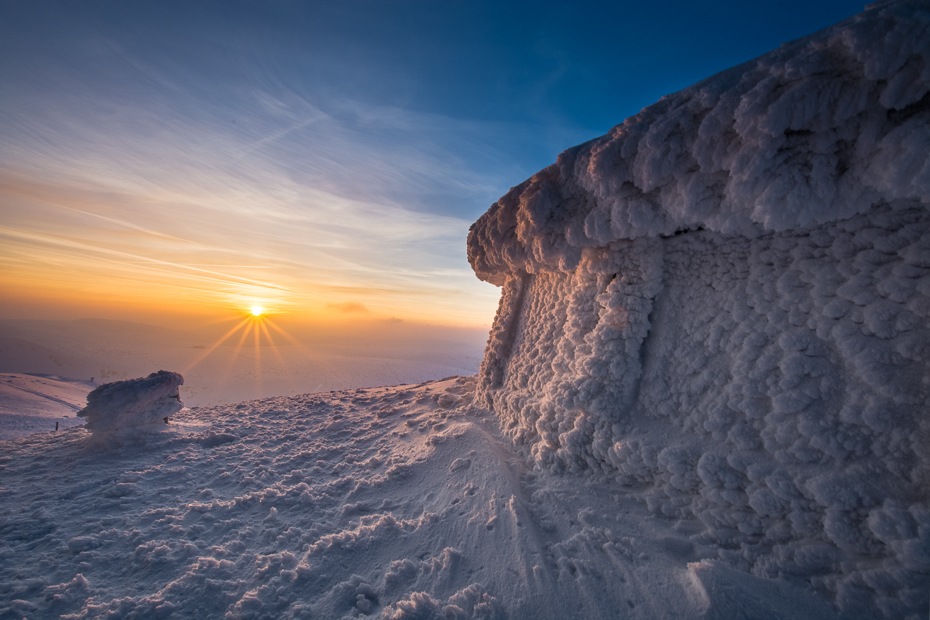  Karkonosze Nikon D7100 Sigma 10-20mm f/3.5 HSM niebo zamrażanie Klif wschód słońca zjawisko geologiczne teren skała lód zimowy ranek