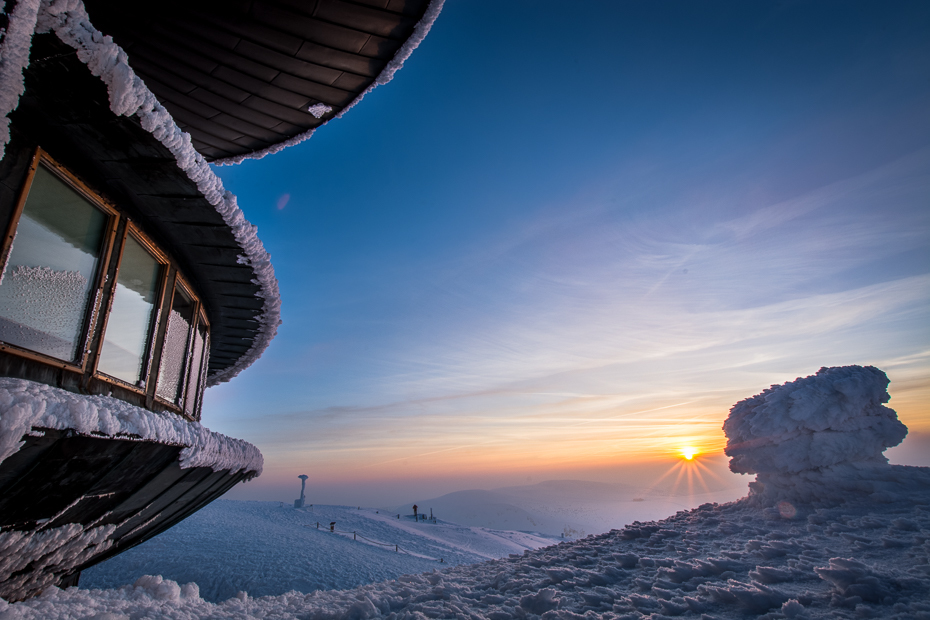  Karkonosze Nikon D7100 Sigma 10-20mm f/3.5 HSM niebo śnieg Chmura zimowy wschód słońca ranek Góra pasmo górskie zamrażanie woda