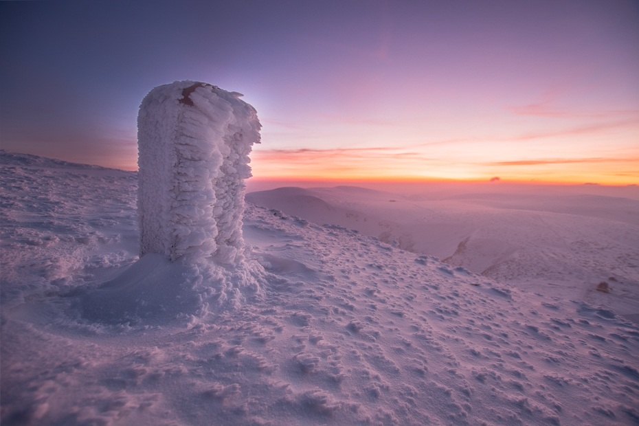  Karkonosze Nikon D7100 Sigma 10-20mm f/3.5 HSM niebo wschód słońca zamrażanie zjawisko geologiczne ranek atmosfera tworzenie Chmura horyzont śnieg