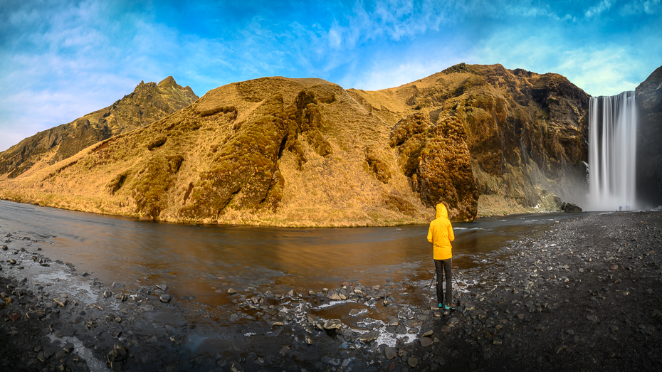  Skogafoss 0 Islandia Nikon Nikkor 24-70mm f/4 Natura Naturalny krajobraz żółty zjawisko geologiczne Góra niebo woda fotografia odbicie wzgórze
