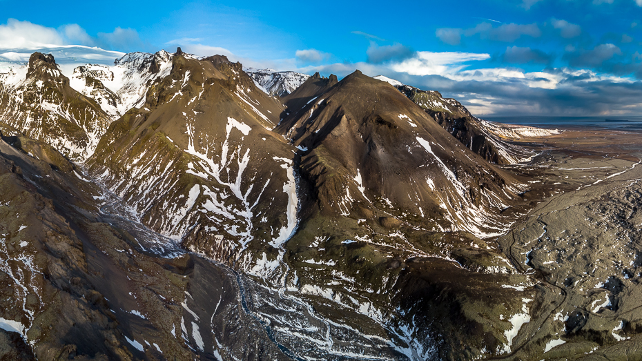  Islandia 0 Mavic Air górzyste formy terenu Góra pasmo górskie grzbiet Alpy masyw górski szczyt skała lodowaty kształt terenu grań