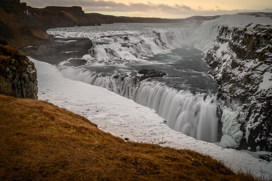  Gullfoss 0 Islandia Nikon Nikkor 24-70mm f/4 wodospad zbiornik wodny Natura woda Naturalny krajobraz zasoby wodne rzeka zamrażanie lód tworzenie