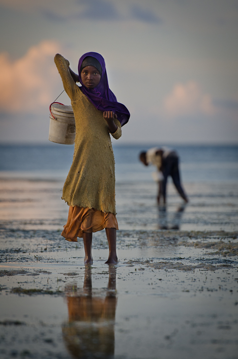  Zbieraczka muszli Ludzie Nikon D7000 AF-S Nikkor 70-200mm f/2.8G Zanzibar 0 morze woda zbiornik wodny plaża ocean odbicie zabawa fala dziewczyna Wybrzeże