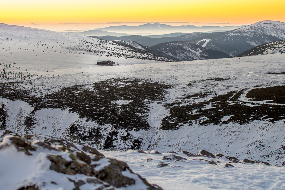  Góry Śnieżka Nikon D7200 Nikkor AF-S 70-200 f/4.0G śnieg zimowy górzyste formy terenu zamrażanie spadł niebo Góra tundra średniogórze wzgórze